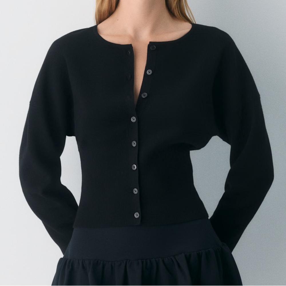 Aritzia Black Button-Up Cardigan